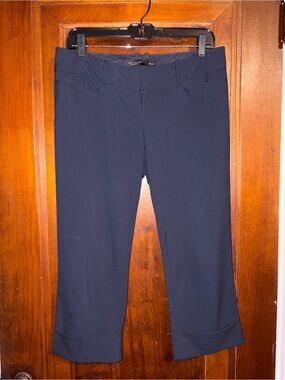 The Limited Navy Drew Fit Crop Pants With Cuff